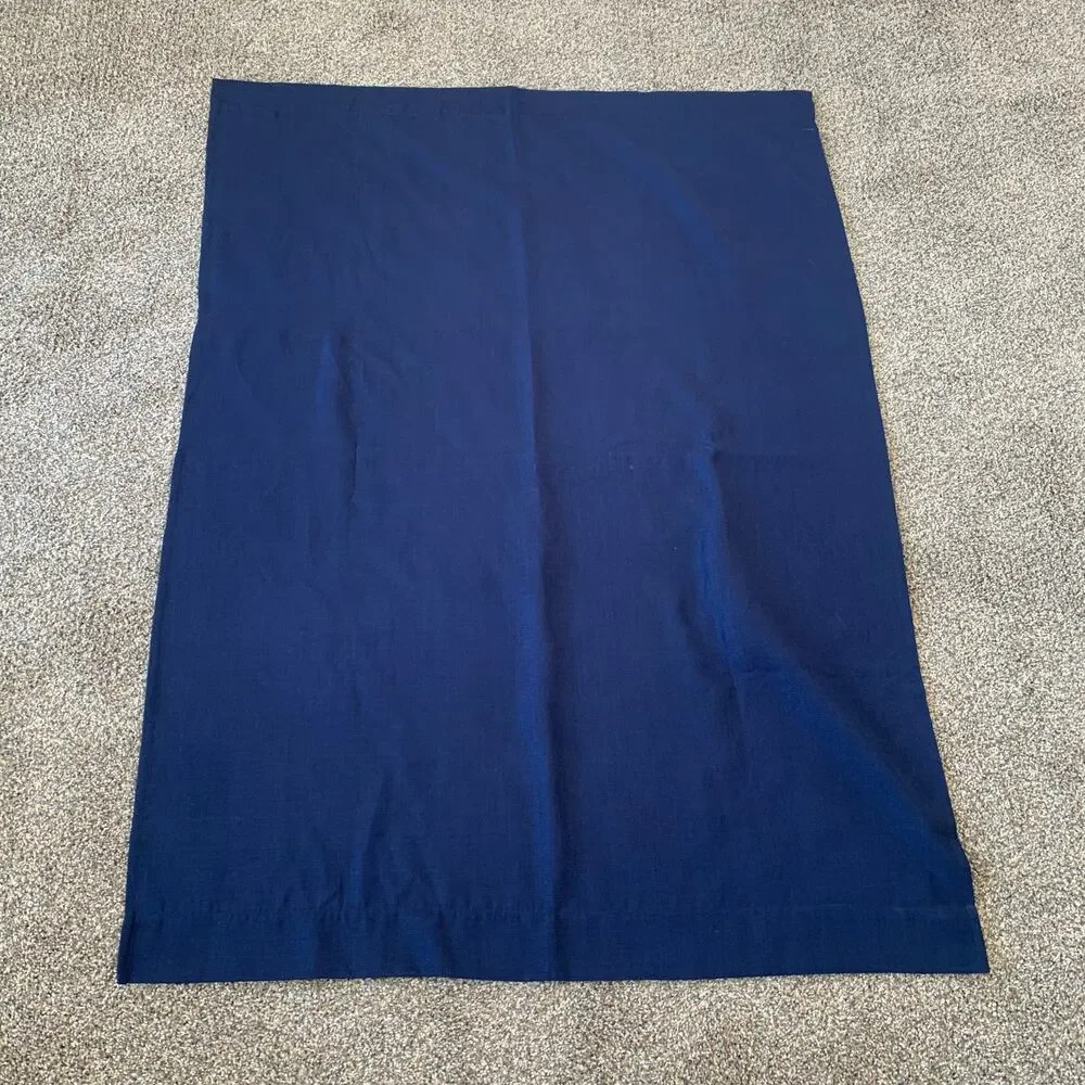 Dark Blue Linen Look Curtain Panel 40